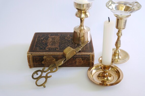 Antiker Messing Kerzenlöscher Dochtschere Dochtlöscher Vintage alt Germany Hochzeit Weihnachten Geschenk (2)