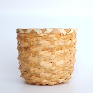 Vintage Übertopf Stroh, Holz Blumentopf Pflanztopf Design Klassiker handgemacht geflochten natürliche Deko