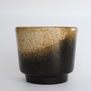 Vintage German Pottery Planter 60s Lava Glaze Planter Small Brown Beige Flowerpot Plant Pot Cachepot Pot