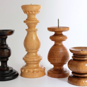 Vintage wooden candle holder large! Hand turned candlestick decoration mcm handmade Swedish Danish German design (6)
