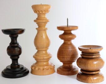 Vintage wooden candle holder large! Hand turned candlestick decoration mcm handmade Swedish Danish German design (6)