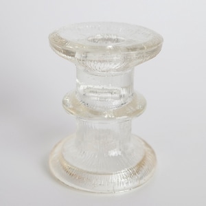 Vintage 70s Ingrid glass candlestick ice glass candle holder decoration mcm scandi design - for taper candles and block candles!