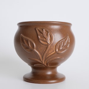 Vintage GS Gebrüder Spang Ceramic Cup Column Amphora Vase Flowerpot Planter West German Pottery Planter 60s 70s Decor Relief Cottagecore
