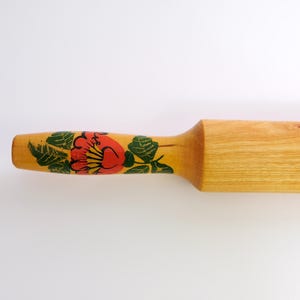 Russian Khokhloma painting rolling pin dough roller shabby decoration vintage brocante country house farmhouse handicraft hobby European crafts Хохома