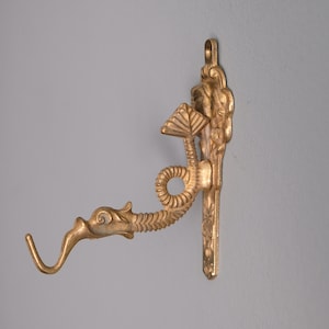Vintage hooks made of solid brass! &quot;Dragon&quot; for door window curtains wardrobe jewelry lamps plants hanging basket decoration