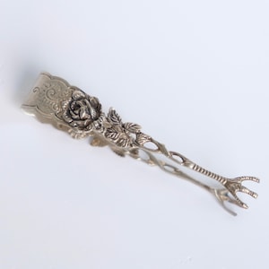 Antique sugar tongs 835 silver real silver! small tongs with bird feet, Hildesheim rose, bird of prey claws, silverware, silver cutlery