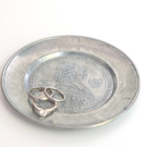 Old pewter plate pewter wall plate ring bowl jewelry display jewelry bowl vintage jewelry tray plate tray incense dish dark academia decor