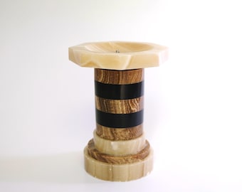 Decoratieve zuil van MDF, Plantenzuil voor de woonkamer, Bloemenstandaard, Decoratief podium, Plantenstandaard, Stevige sokkel, Modern design, 40x40x40 cm