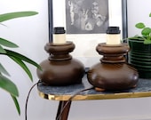 Elephant Foot Lamps Pair 70s Vintage Table Lamps Mid Century Table Lamp Table Lamp Floor Lamp Wooden Lamp Wood Handmade Turned Unique