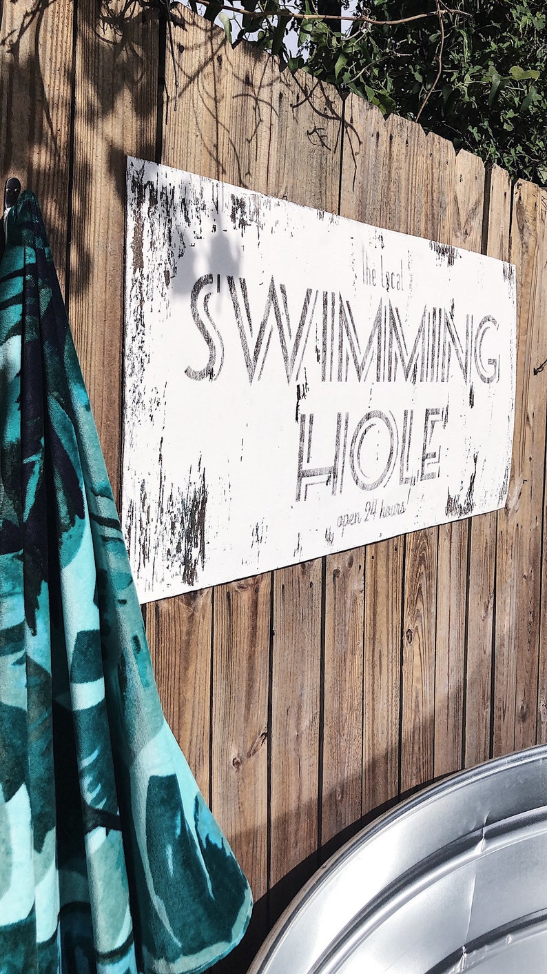 Swimming Hole Handmade Large Wood Sign Etsy