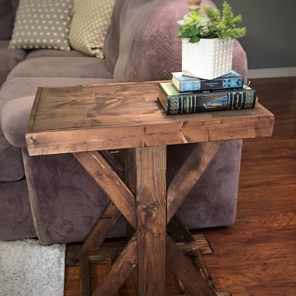 Farmhouse End Table Etsy