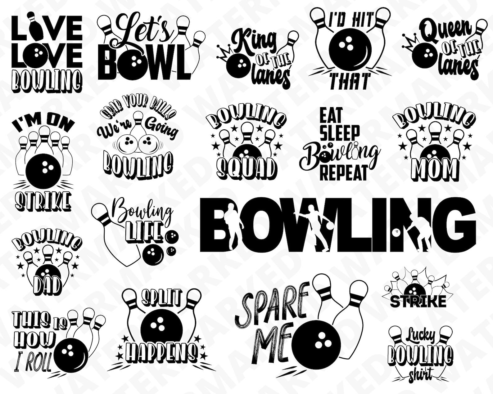 18 BOWLING SVG BUNDLE balls and pin svg instant download Etsy
