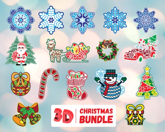 Download 3d Christmas Svg Bundle Layered Laser Cut File Mandala Etsy