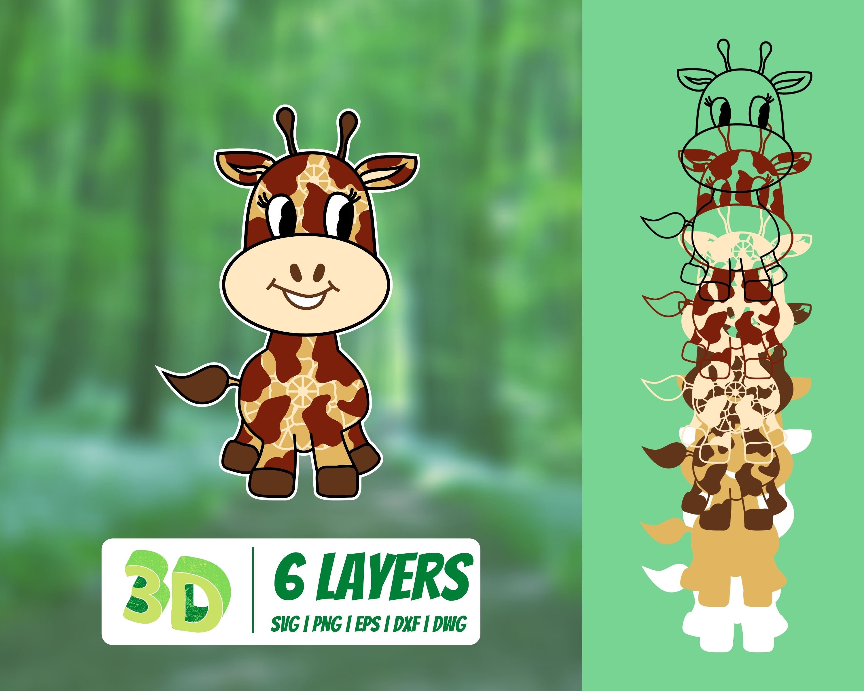 Download 3D Giraffe SVG Cut File Mandala Cricut Animals Clip Art | Etsy