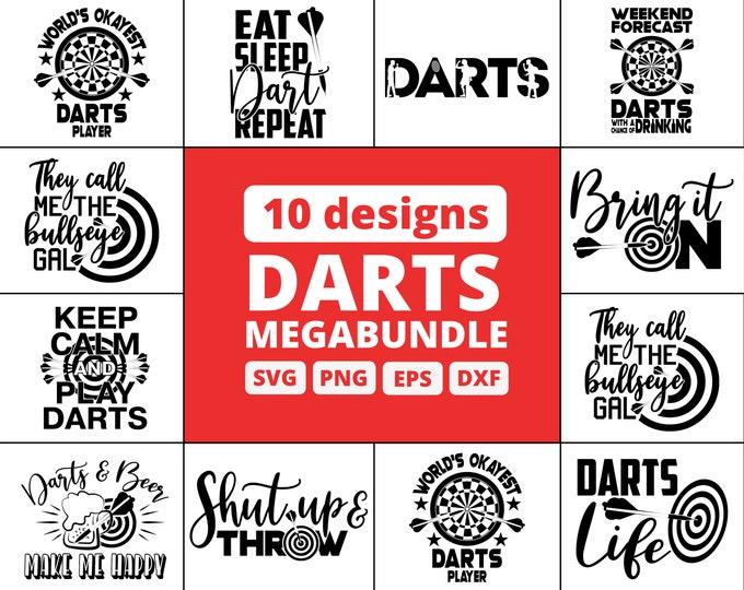 10 DARTS SVG BUNDLE Dart Game Svg Instant Download Darts - Etsy