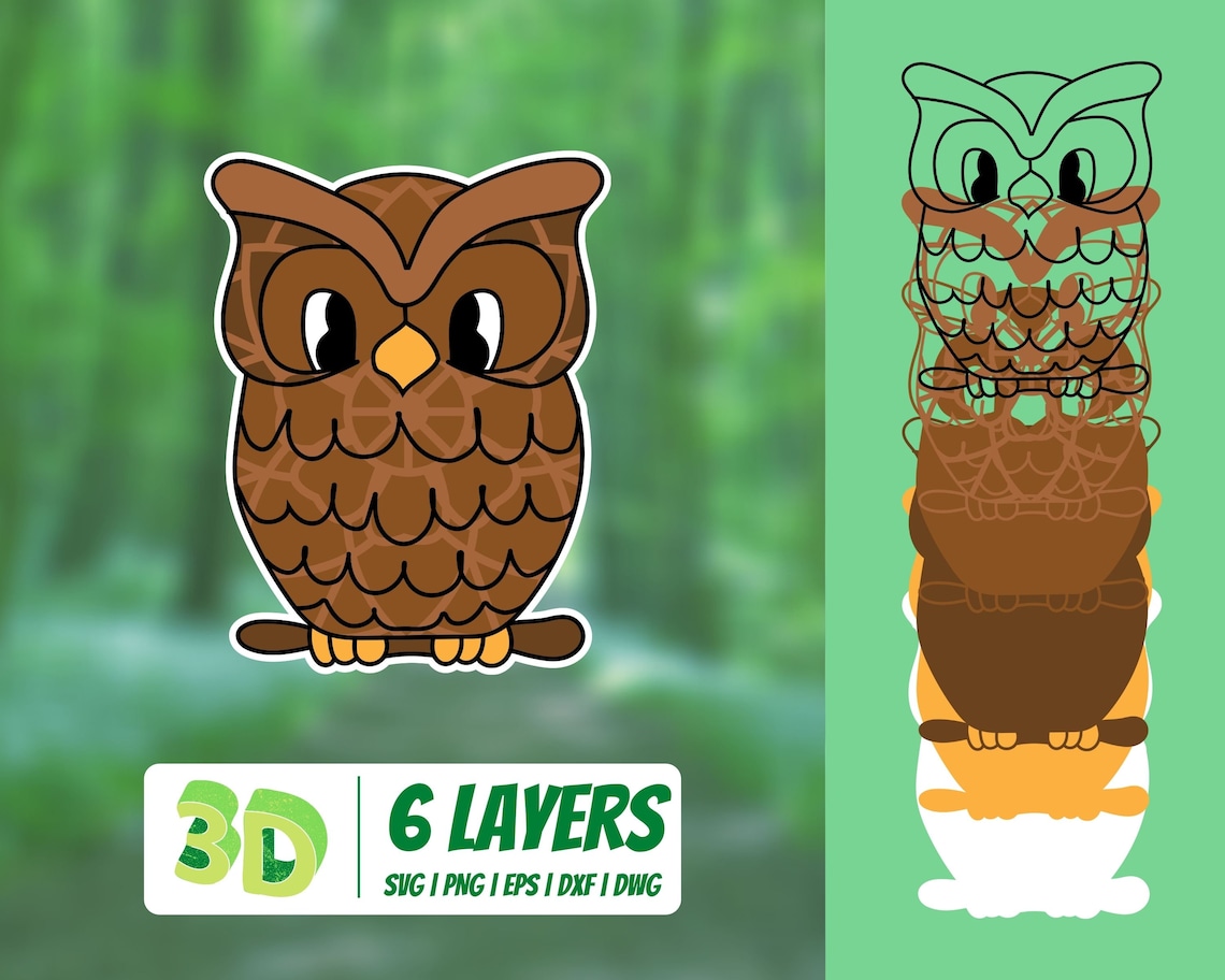 Download 3D Owl SVG Cut File Mandala Cricut Animals Clip Art | Etsy