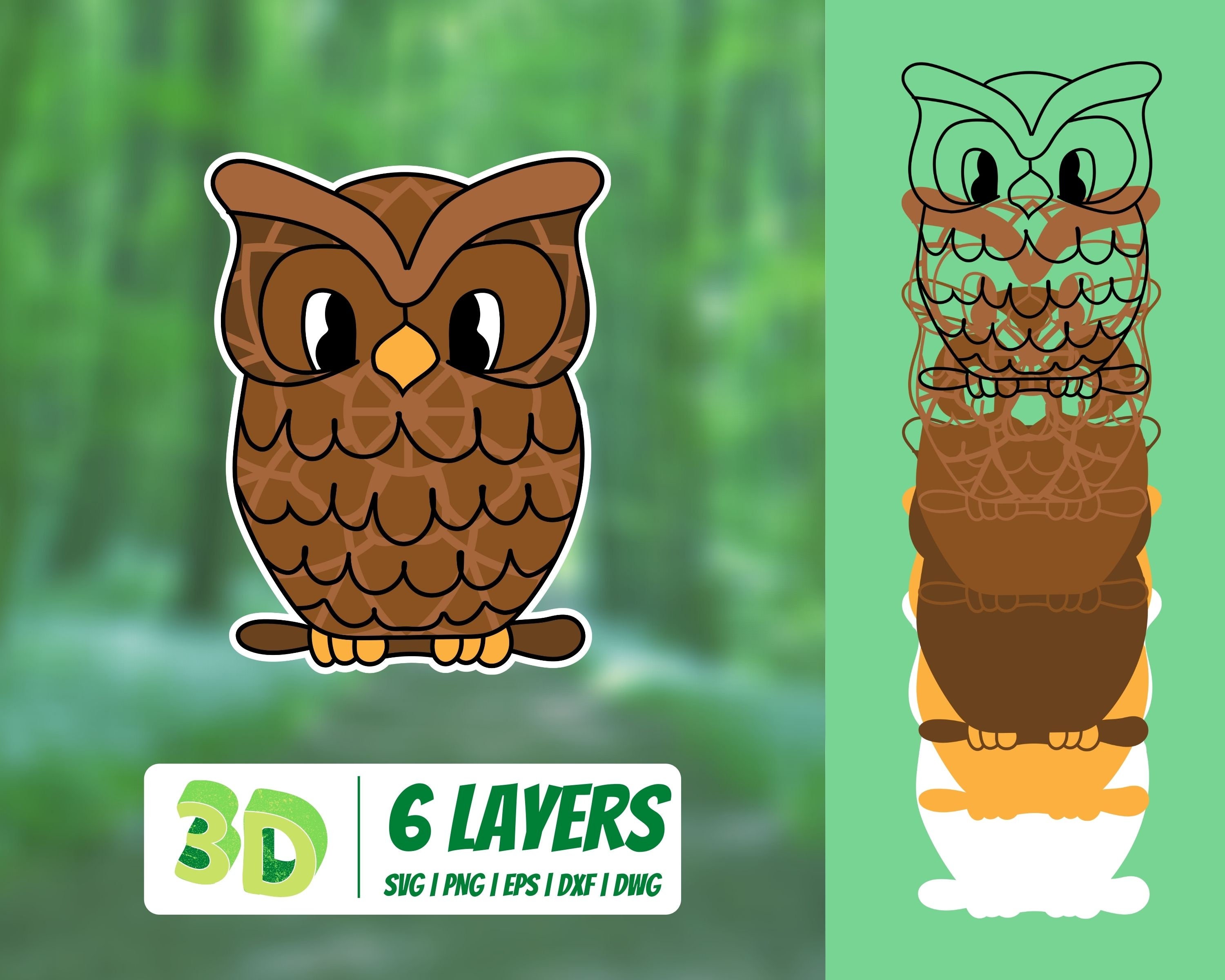 Download 3D Owl SVG Cut File Mandala Cricut Animals Clip Art | Etsy