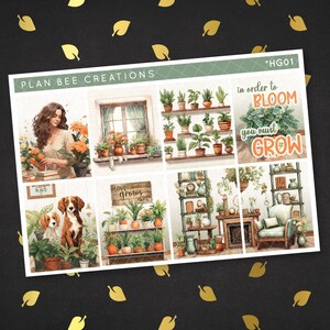 Pulgar Verde* - Temática de Plantas de Interior // [Kit Bliss] Kit de Pegatinas para Planificador Semanal para Planificador Vertical Estándar de 1.5 pulgadas