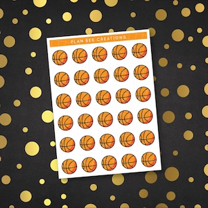 Adesivos de rabisco desenhados à mão para o dia do jogo de treino de basquete NBA Play Offs Draft Fantasy // Adesivos decorativos para planejador padrão de 1,5 polegada de largura