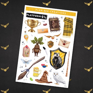 Ordenado - Escuela de Magos Amarilla* // Pegatinas para diario, pegatinas decorativas para planificadores, álbumes de recortes, bullet journal, agendas, TN