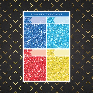 Nostalgie // [échantillonneur de paillettes assorties] Kit d'autocollants pour agenda hebdomadaire pour agenda vertical standard de 1,5 pouce de large