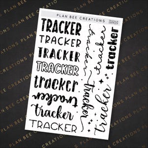 Tracker Sampler Multiple Font Script Label // Journaling Stickers, Funktionale Deko Planner Sticker für Bullet Journal, Scrapbooking, Agenda