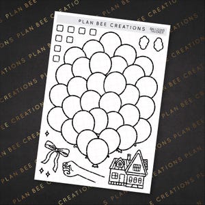 Ballonnentracker, groot, omhoog//journalingstickers, functionele deco plannerstickers voor Bullet Journal, scrapbooking, agenda, TN's