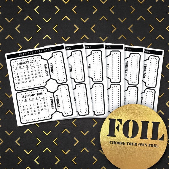foiled monthly calendar tabs dividers dashboard decoration etsy