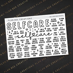 Self-care Bingo Prompts - Self Love // Adesivi per diario, adesivi funzionali per planner per Bullet Journal, Scrapbooking, Agenda, TN