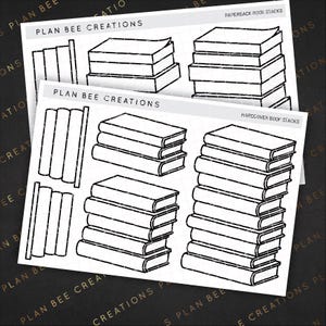 Stapels boeken dagboekstickers lezen doodle//journaling stickers, functionele deco planner stickers voor Bullet Journal, scrapbooking