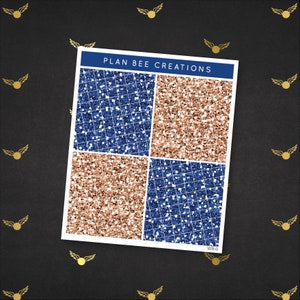 Clasificado - Color de la escuela azul bronce // [Encabezados con brillantina a juego] Kit de pegatinas para planificador semanal para planificador vertical estándar de 1,5 pulgadas de ancho