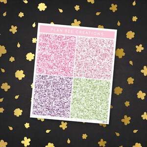 Fallende Blütenblätter - Kirschblüte Sakura // [Glitzerüberschriften] Wochenplaner Sticker Kit für einen 1,5 Zoll breiten Standardplaner