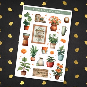 Groene duim* - kamerplanten // Dagboekstickers, decoratieve plannerstickers voor scrapbooking, Bullet Journal, agenda, TN's
