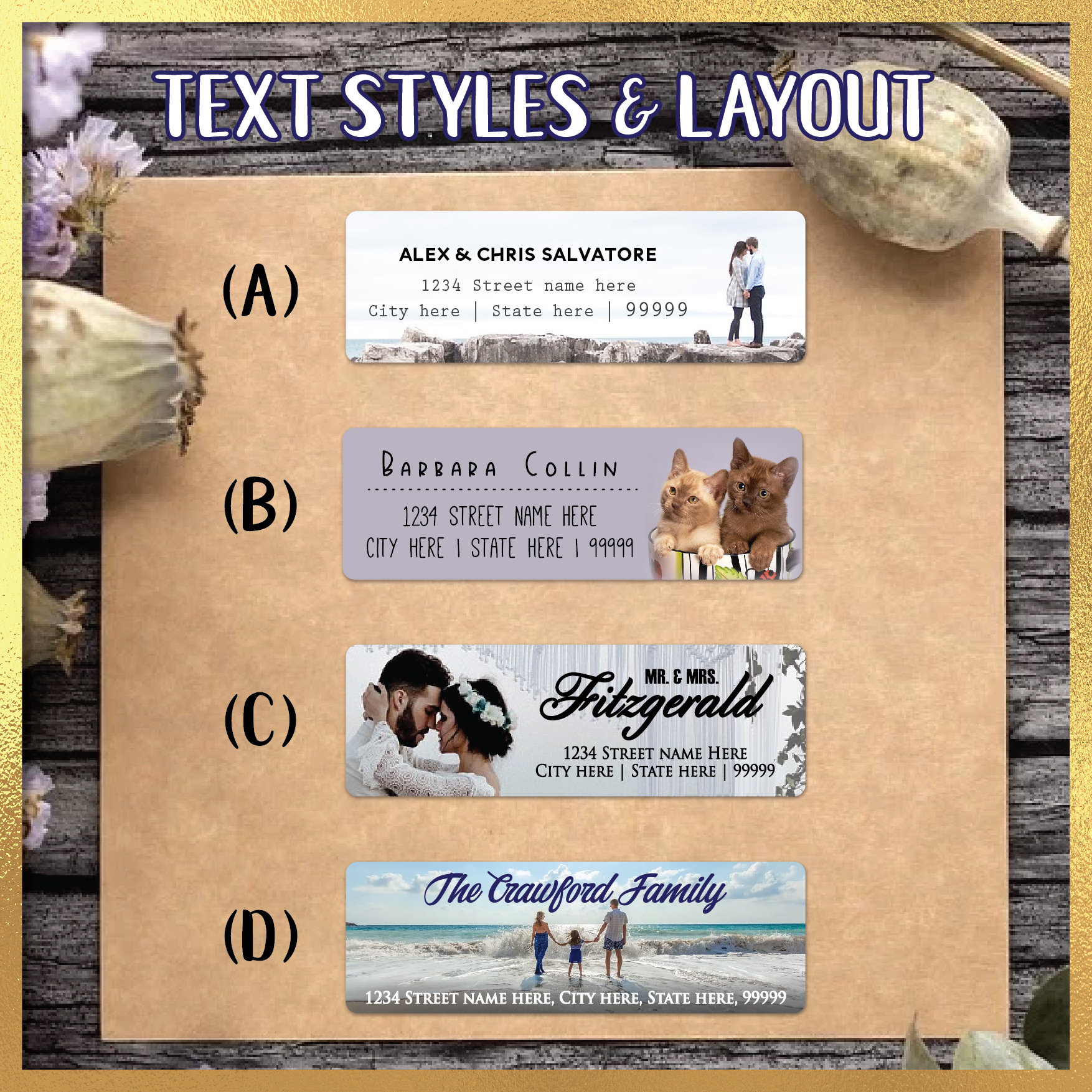 Customize Photo Address Labels Personalized Return Address - Etsy