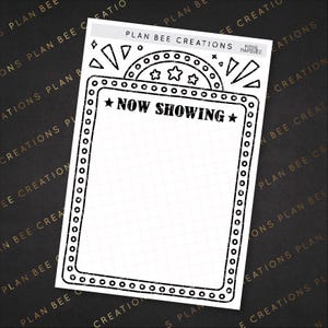 Marquesina de película grande, diseño de buzón de película // Pegatinas para diario, pegatinas decorativas funcionales para planificadores de viñetas, álbumes de recortes, agendas, etc.