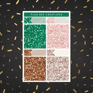 Caffeine Queen // [Matching Glitter Sampler] Wöchentlicher Planer Sticker Kit für 1,5 Zoll breite Standard-Planer Vertikale