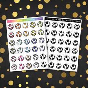 Bola de futebol, prática, futebol, copa do mundo da FIFA, Premier League, adesivos desenhados à mão, rabiscos // Adesivos decorativos para planejador padrão de 1,5 polegada de largura