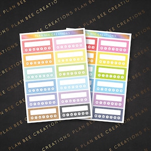 Pegatinas semanales de seguimiento de hábitos Paleta multicolor Funcional Rainbow Essential // Pegatinas decorativas del planificador para estándar de 1,5 pulgadas de ancho