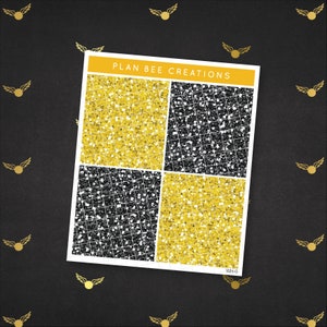 Ordinato - Colori della scuola gialla // [Intestazioni glitterate abbinate] Kit adesivi per pianificatore settimanale per pianificatore verticale standard da 1,5 pollici di larghezza