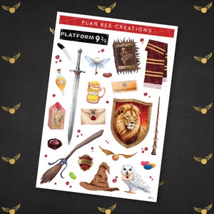 Classificado - Red* Wizard School House // Adesivos para diário, adesivos decorativos para planejador de scrapbooking, Bullet Journal, Agenda, TNs