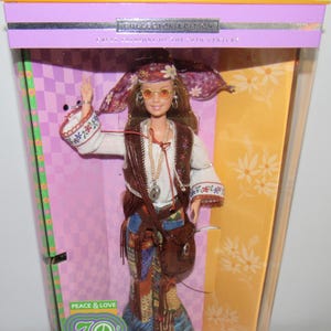 MIB NRFB Beautiful Peace Love 70&#39;s Barbie Doll #27677 Circa 2000 Mattel