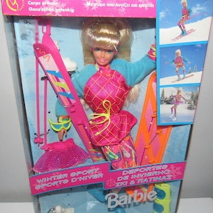 MIB NRFB Gorgeous Foreign &quot;Winter Sports D&#39;Hiver Barbie #13546&quot; Circa 1994
