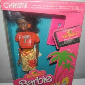 MIB NRFB Gorgeous Vintage Club California Christie Barbie #4443 Circa 1987 Mattel