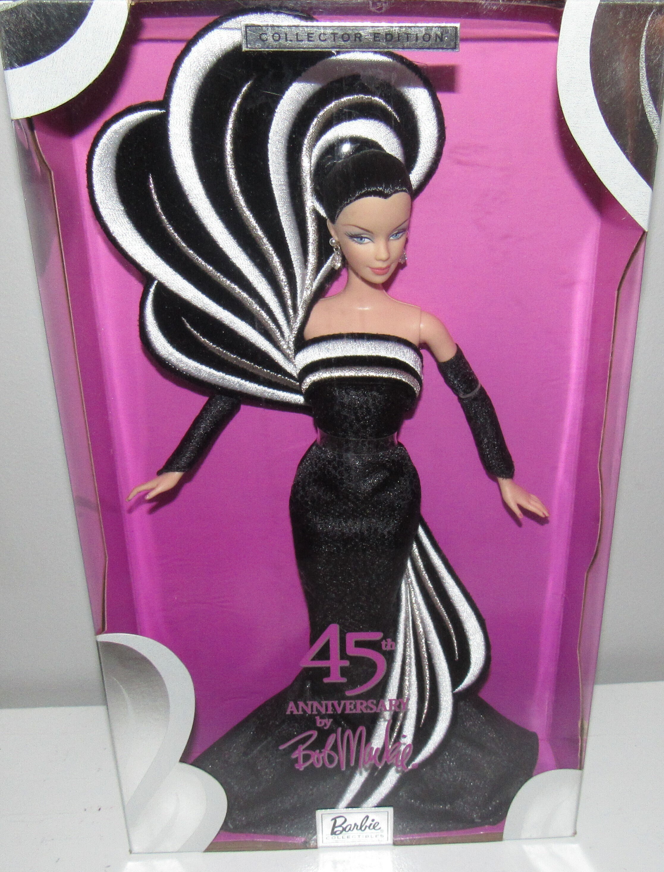 MIB NRFB Stunning HTF 45th Anniversary Barbie by Bob Mackie W/rare Brunette  Hair 