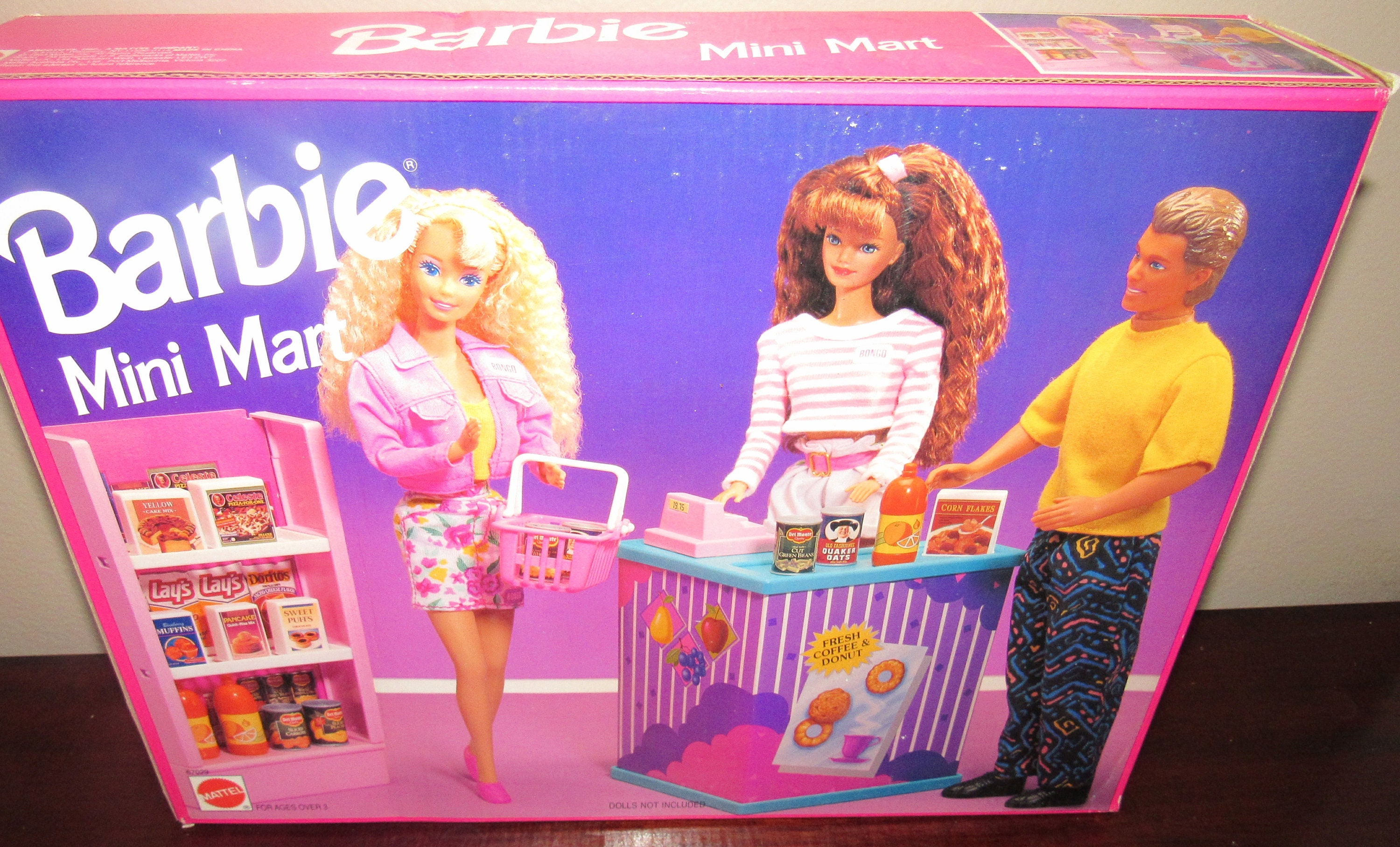 MIB NRFB Vintage Mattel Barbie mini Mart surf Set 67029 Circa 1993 