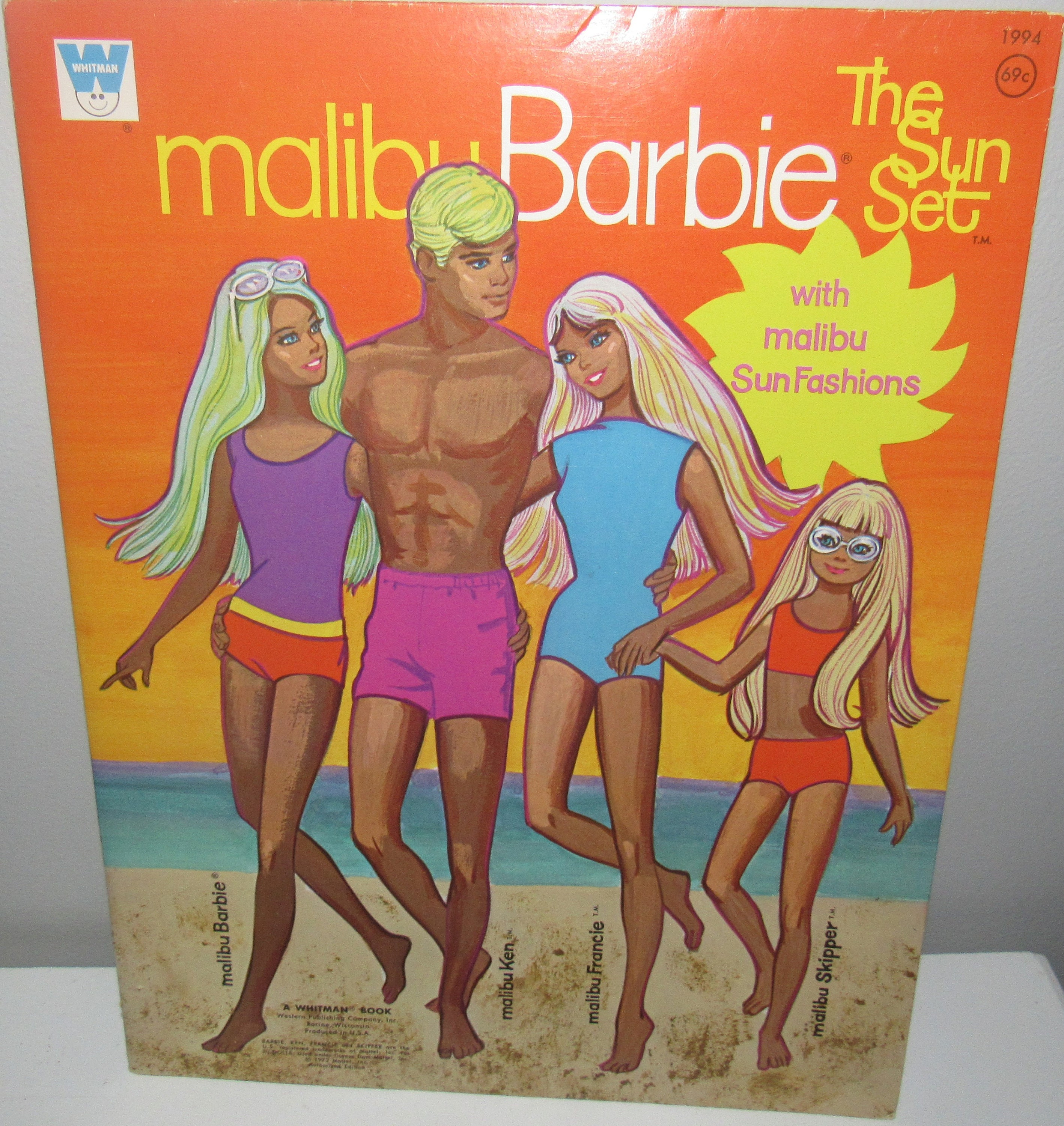 Vintage Mint Whitman Malibu Barbie the Sunset Cut-outs Paper Dolls
