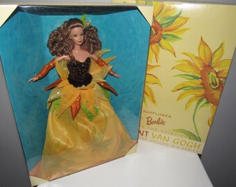 Beautiful MIB & NRFB L.E. Sunflower Barbie Vincent Van Gogh #19366 Circa 1998