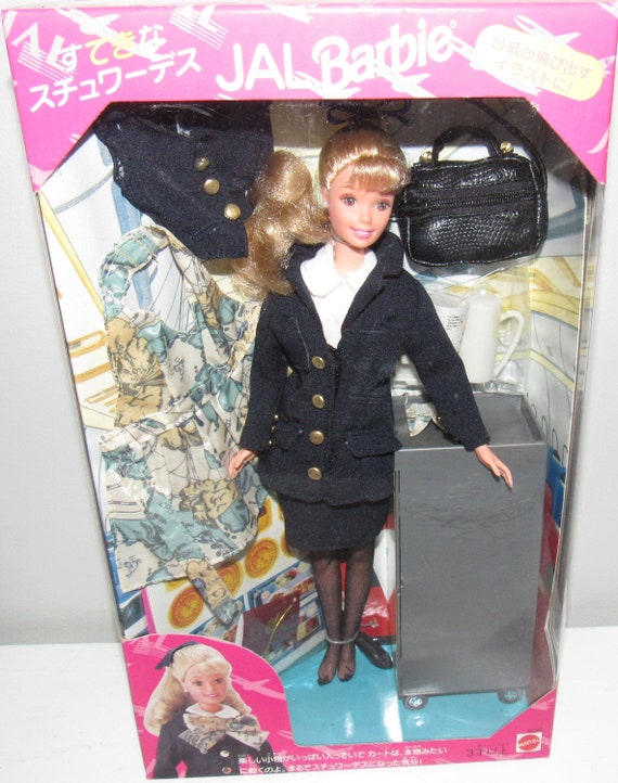 MIB NRFB Vintage JAL Barbie Doll Japan Airlines Stewardess Flight Attendant Barbie 64347 Etsy Canada