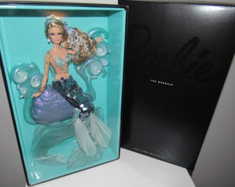 MIB NRFB Rare Barbie "The Mermaid #W3427" Gold Label Mattel W/Shipper
