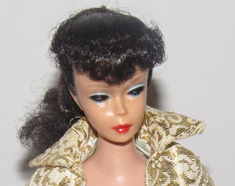 Gorgeous Vintage #5 Brunette Ponytail Barbie #850 Circa 1961 In Evening Splendour #0961 Dress and Coat